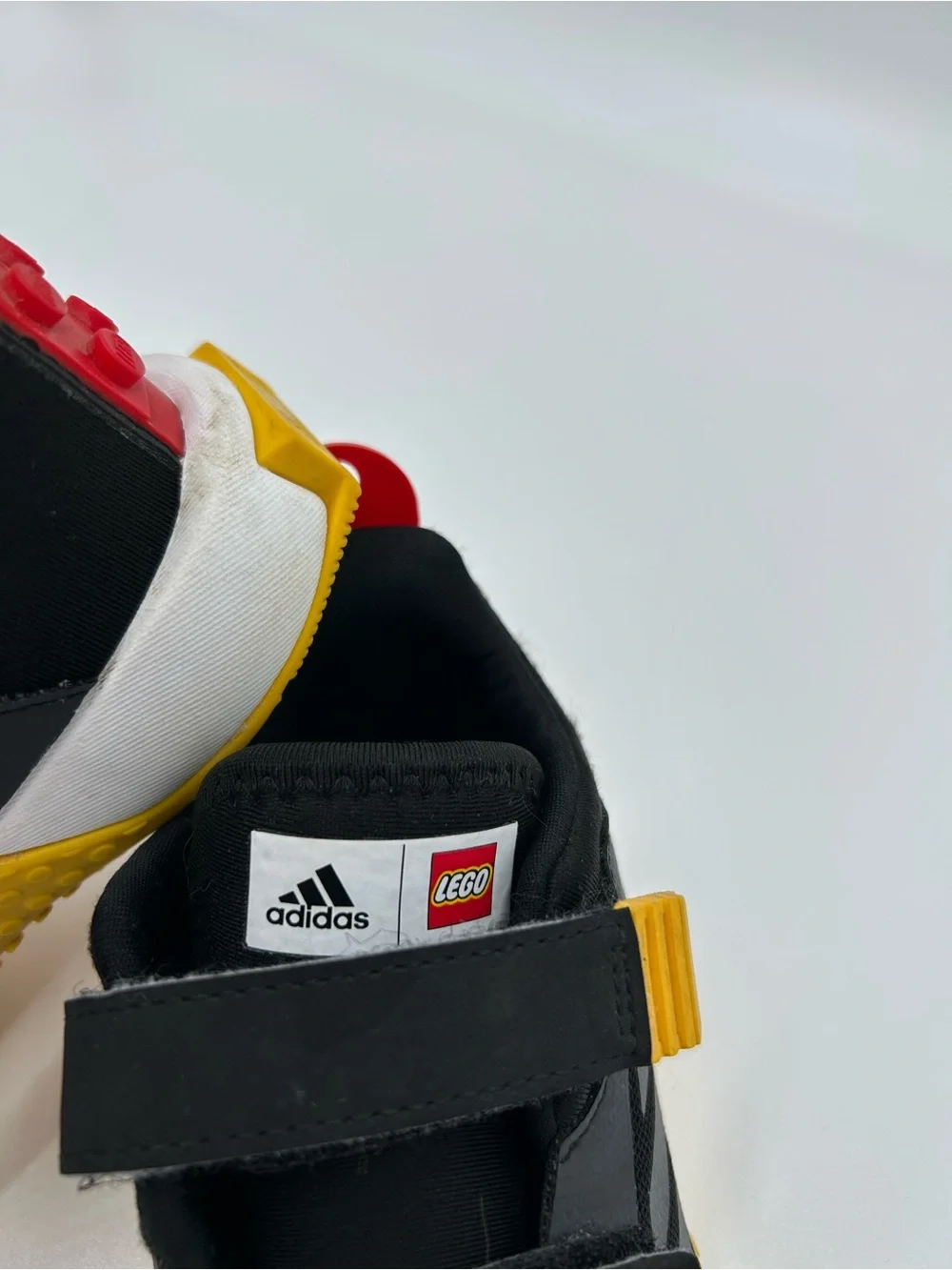 Adidas Lego Kids Black & Yellow Velcro Athletic Shoes 8 1/2
